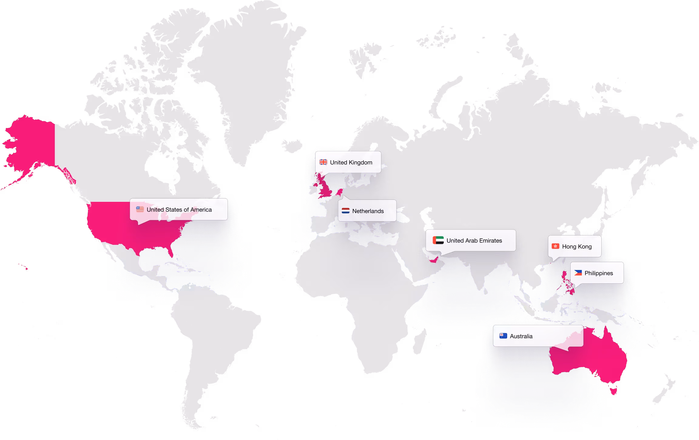 World map showing PopAI global presence