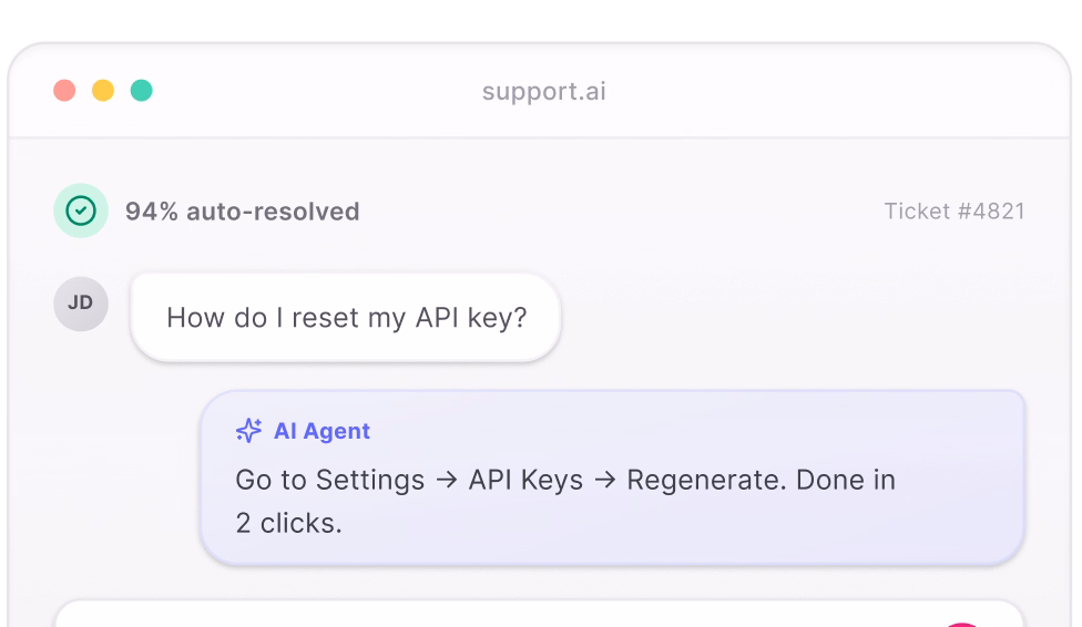 Customer Support interface