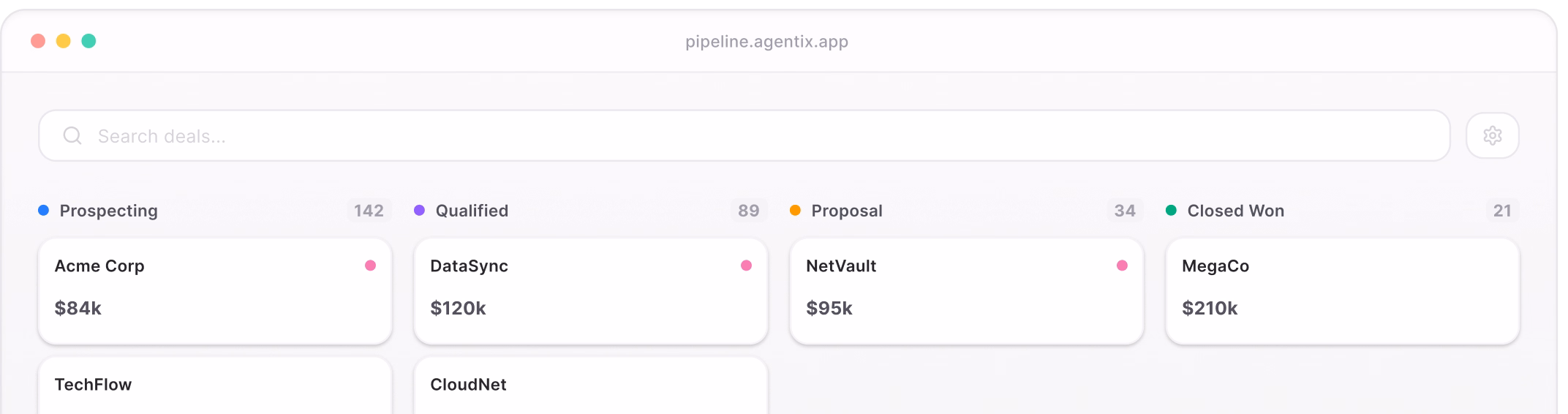 Sales Agent interface